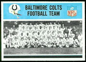 Baltimore Colts Team 1966 Philadelphia football card