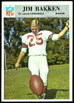 Jim Bakken 1966 Philadelphia football card