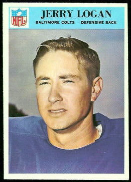 Jerry Logan 1966 Philadelphia football card