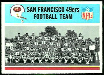 San Francisco 49ers Team 1966 Philadelphia football card