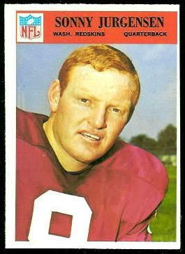 Sonny Jurgensen 1966 Philadelphia football card Sonny Jurgensen 1966 Philadelphia football card