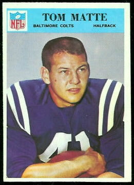 Tom Matte 1966 Philadelphia football card