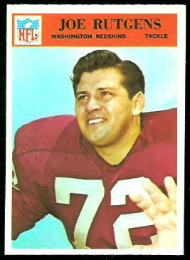 Joe Rutgens 1966 Philadelphia football card