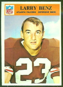 Larry Benz 1966 Philadelphia football card Larry Benz 1966 Philadelphia football card