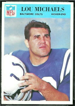 Lou Michaels 1966 Philadelphia football card Lou Michaels 1966 Philadelphia football card