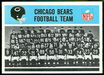 Chicago Bears Team 1966 Philadelphia football card