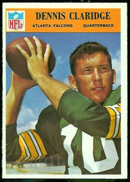 Dennis Claridge 1966 Philadelphia football card