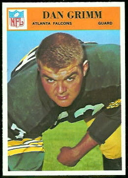Dan Grimm 1966 Philadelphia football card