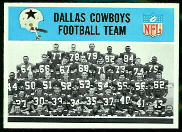 Dallas Cowboys Team 1966 Philadelphia football card