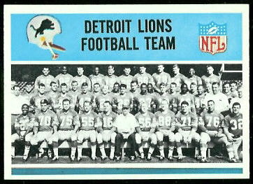 Detroit Lions Team 1966 Philadelphia football card