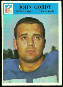 John Gordy 1966 Philadelphia football card