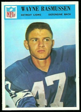Wayne Rasmussen 1966 Philadelphia football card Wayne Rasmussen 1966 Philadelphia football card