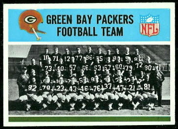 Green Bay Packers Team 1966 Philadelphia football card