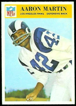 Aaron Martin 1966 Philadelphia football card