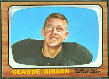 Claude Gibson 1966 Topps football card