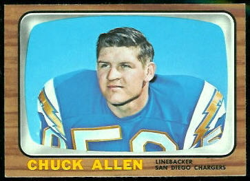 Chuck Allen 1966 Topps football card