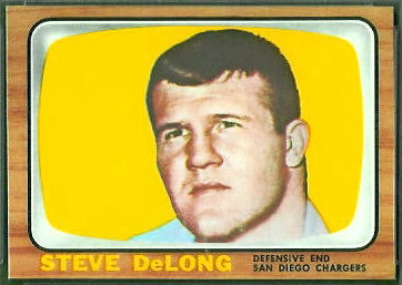 Steve DeLong 1966 Topps football card Steve DeLong 1966 Topps football card