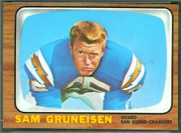 Sam Gruneisen 1966 Topps football card Sam Gruneisen 1966 Topps football card