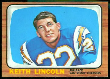 Keith Lincoln 1966 Topps football card Keith Lincoln 1966 Topps football card