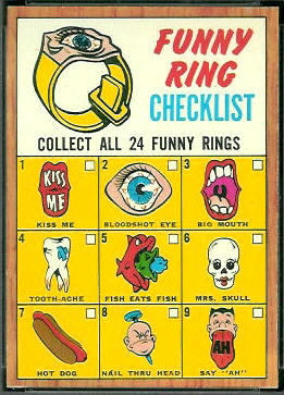 Funny Ring Checklist 1966 Topps football card