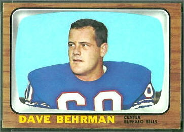 Dave Behrman 1966 Topps football card