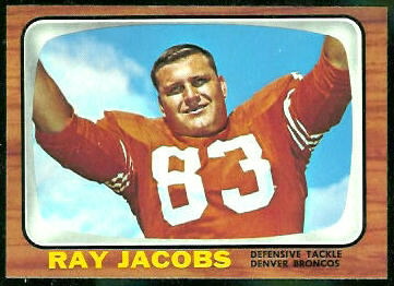 Ray Jacobs 1966 Topps football card Ray Jacobs 1966 Topps football card