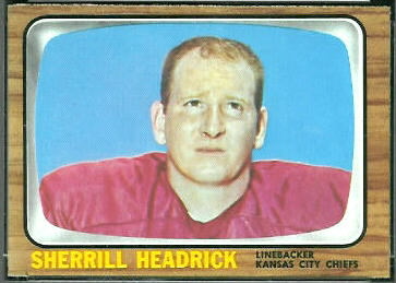 Sherrill Headrick 1966 Topps football card Sherrill Headrick 1966 Topps football card