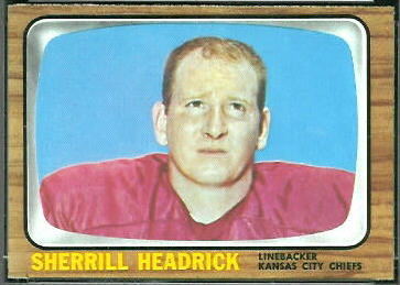 Sherrill Headrick 1966 Topps football card