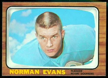 Norm Evans 1966 Topps football card