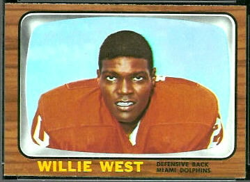 Willie West 1966 Topps football card