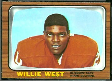 Willie West 1966 Topps football card