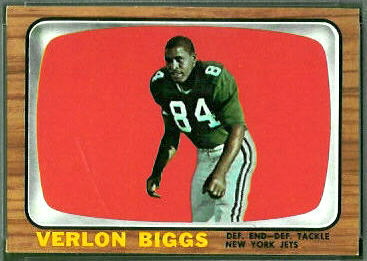 Verlon Biggs 1966 Topps football card