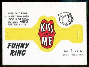 Kiss Me 1966 Topps Funny Rings football card