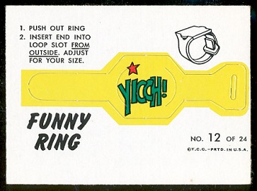 Yicch 1966 Topps Funny Rings football card