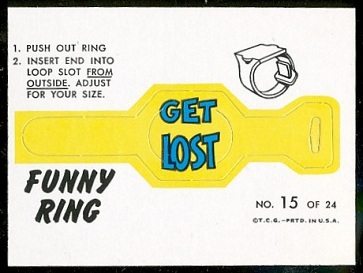 Get Lost 1966 Topps Funny Rings football card