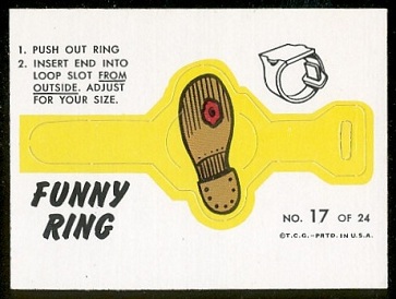 Hole in Sole 1966 Topps Funny Rings football card