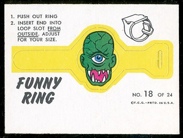 One-Eyed Terror 1966 Topps Funny Rings football card