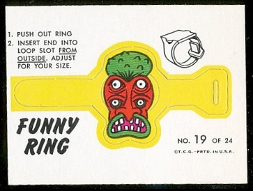 Mr. Ugly 1966 Topps Funny Rings football card