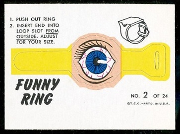 Bloodshot Eye 1966 Topps Funny Rings football card