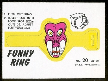 Mr. Fang 1966 Topps Funny Rings football card
