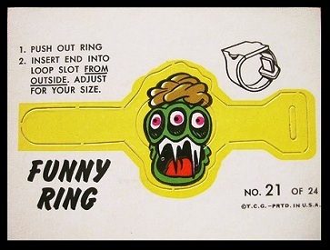 Mr. Fright 1966 Topps Funny Rings football card