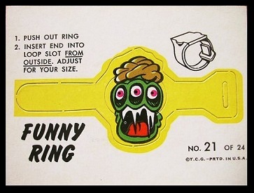 Mr. Fright 1966 Topps Funny Rings football card