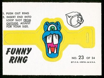 Mr. Glug 1966 Topps Funny Rings football card