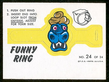 Mr. Blech 1966 Topps Funny Rings football card