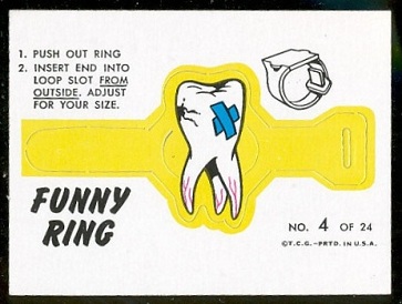 Tooth-Ache 1966 Topps Funny Rings football card