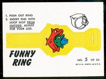 Fish Eats Fish 1966 Topps Funny Rings football card