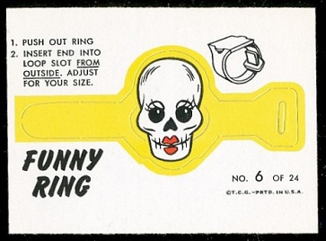 Mrs. Skull 1966 Topps Funny Rings football card