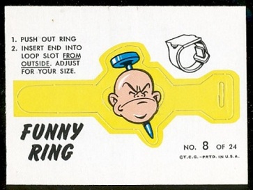 Nail thru Head 1966 Topps Funny Rings football card