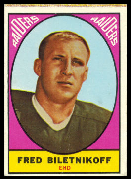 Fred Biletnikoff 1967 Milton Bradley football card