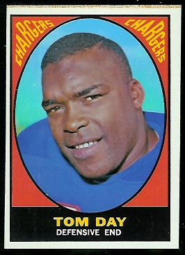 Tom Day 1967 Milton Bradley football card